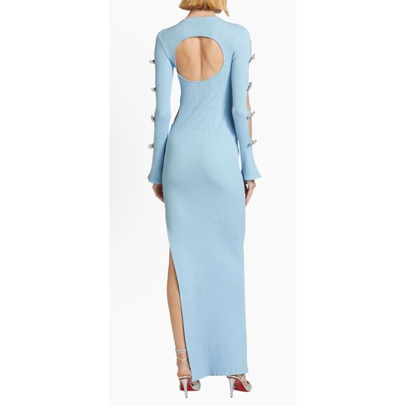 NWT Mach & Mach Crystal Bow Cut-Out Maxi Dress Size M $1690 - Picture 4 of 13